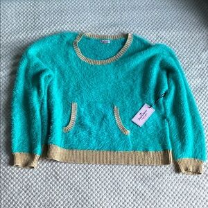 Juicy Couture Ceramic Velvet Crush Turquoise Sweater Brand New SWT Size XL